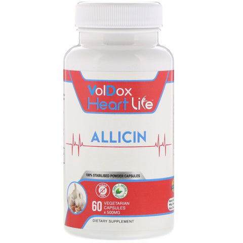 Allimax, HeartLife, Allicin, 500 mg, 60 Vegetarian Capsules