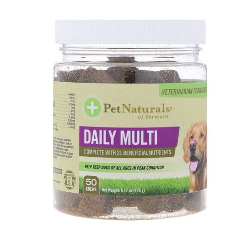 Pet Naturals of Vermont, Daily Multi, For Dogs, 50 Chews, 6.17 oz (175 g)