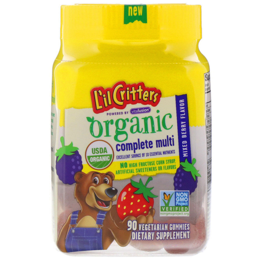 L'il Critters, Organic Complete Multi, Mixed Berry Flavor, 90 Vegetarian Gummies