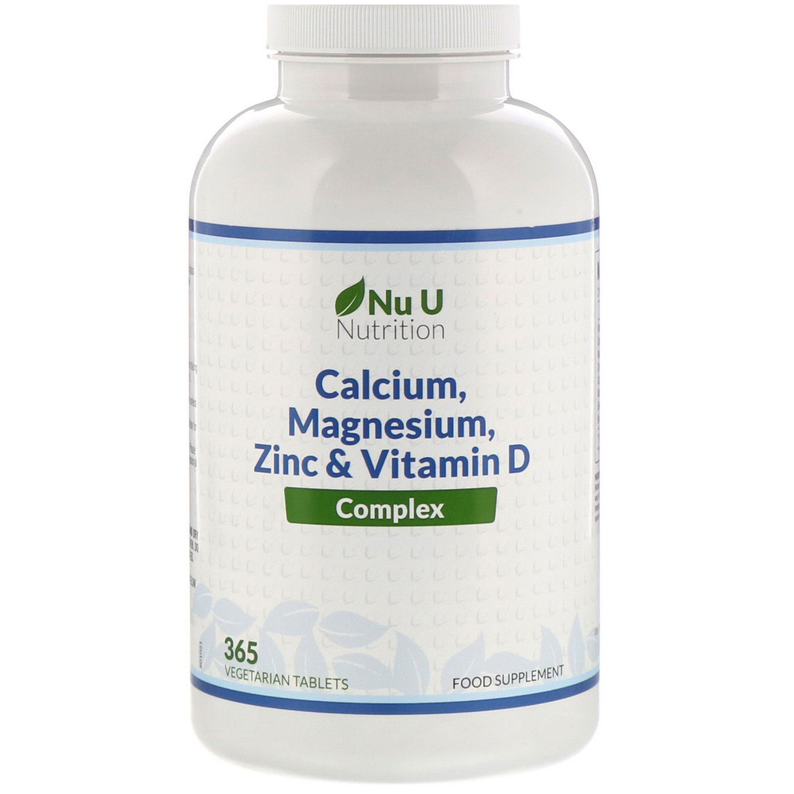 Nu U Nutrition, Calcium, Magnesium, Zinc & Vitamin D Complex, 365 Vegetarian Tablets