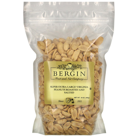 Bergin Fruit and Nut Company, Super Extra Large Virginia Peanuts Roasted and Salted, 16 oz (454 g)