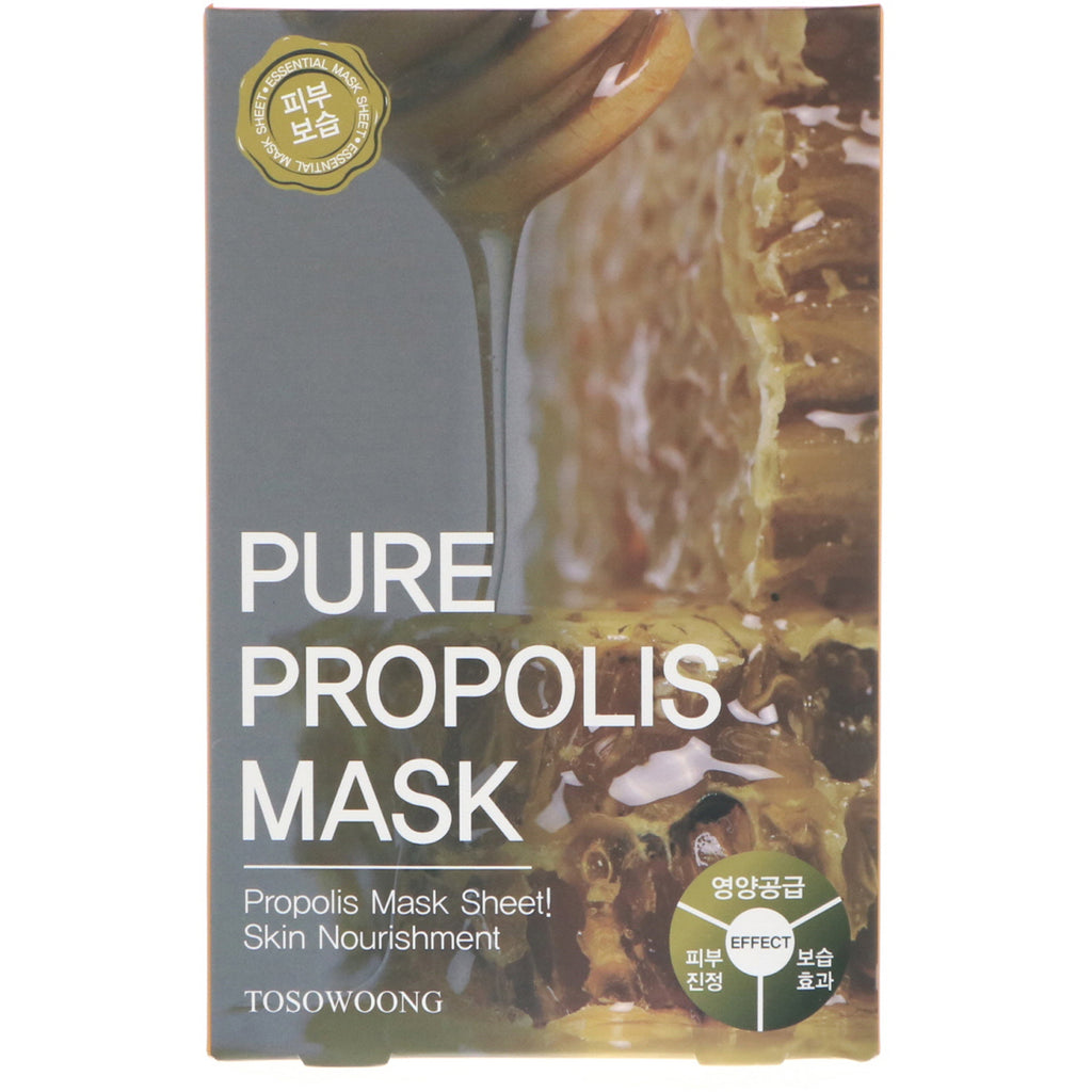 Tosowoong, Pure Propolis Mask, 10 ark, 25 g hver