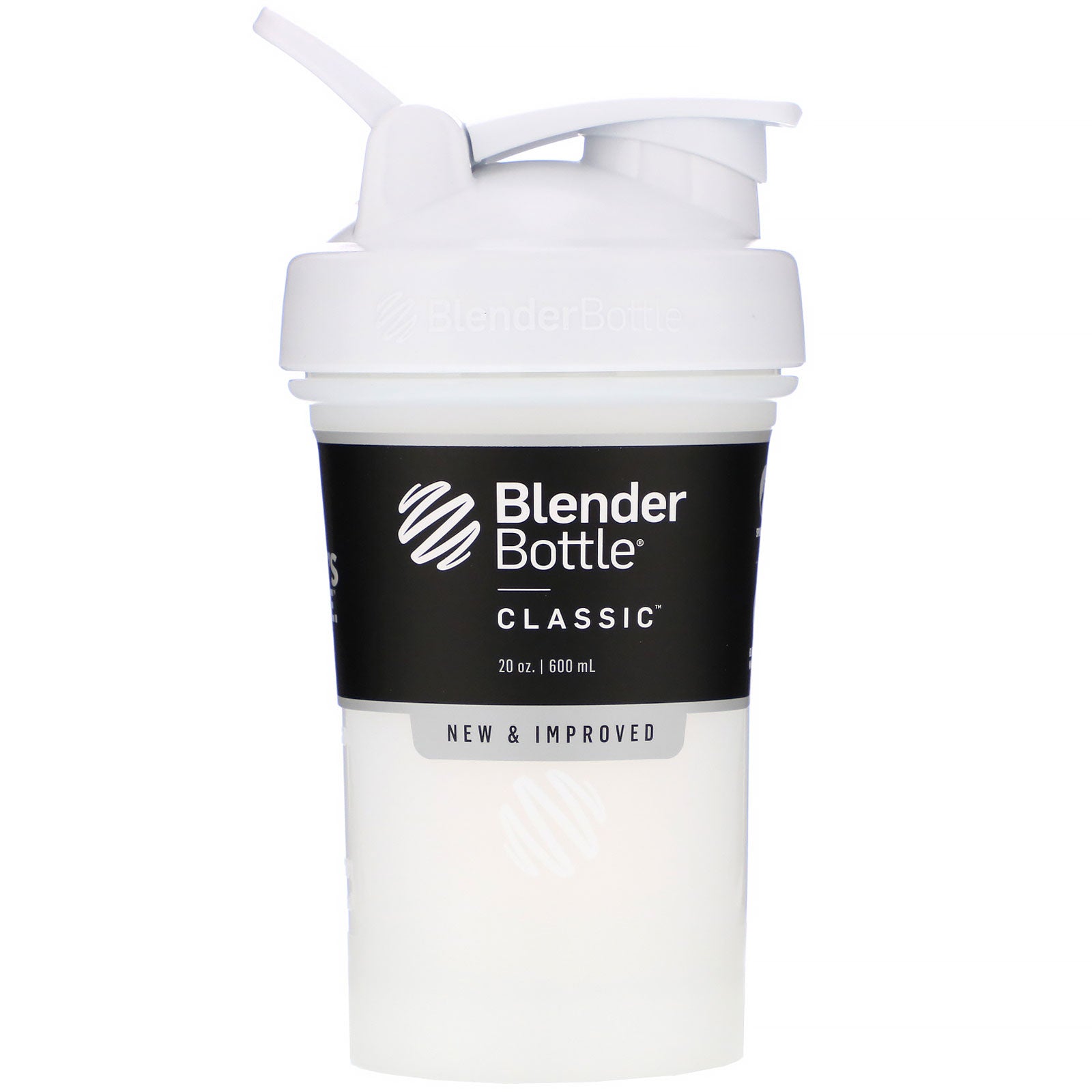 Blender Bottle, Classic With Loop, White, 20 oz