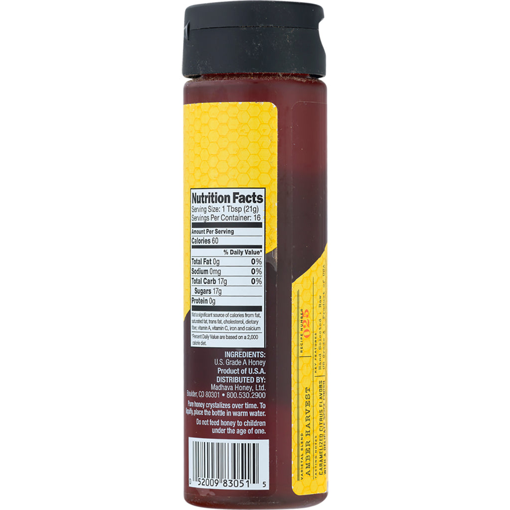 Edulcorantes naturales Madhava, Miel de ambrosía, Cosecha de ámbar, 12 oz (340 g)