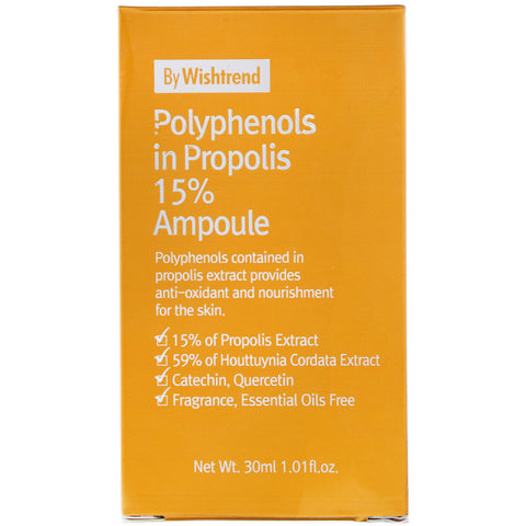 Wishtrend, polyfenoler i propolis 15% ampul, 1,01 fl oz (30 ml)