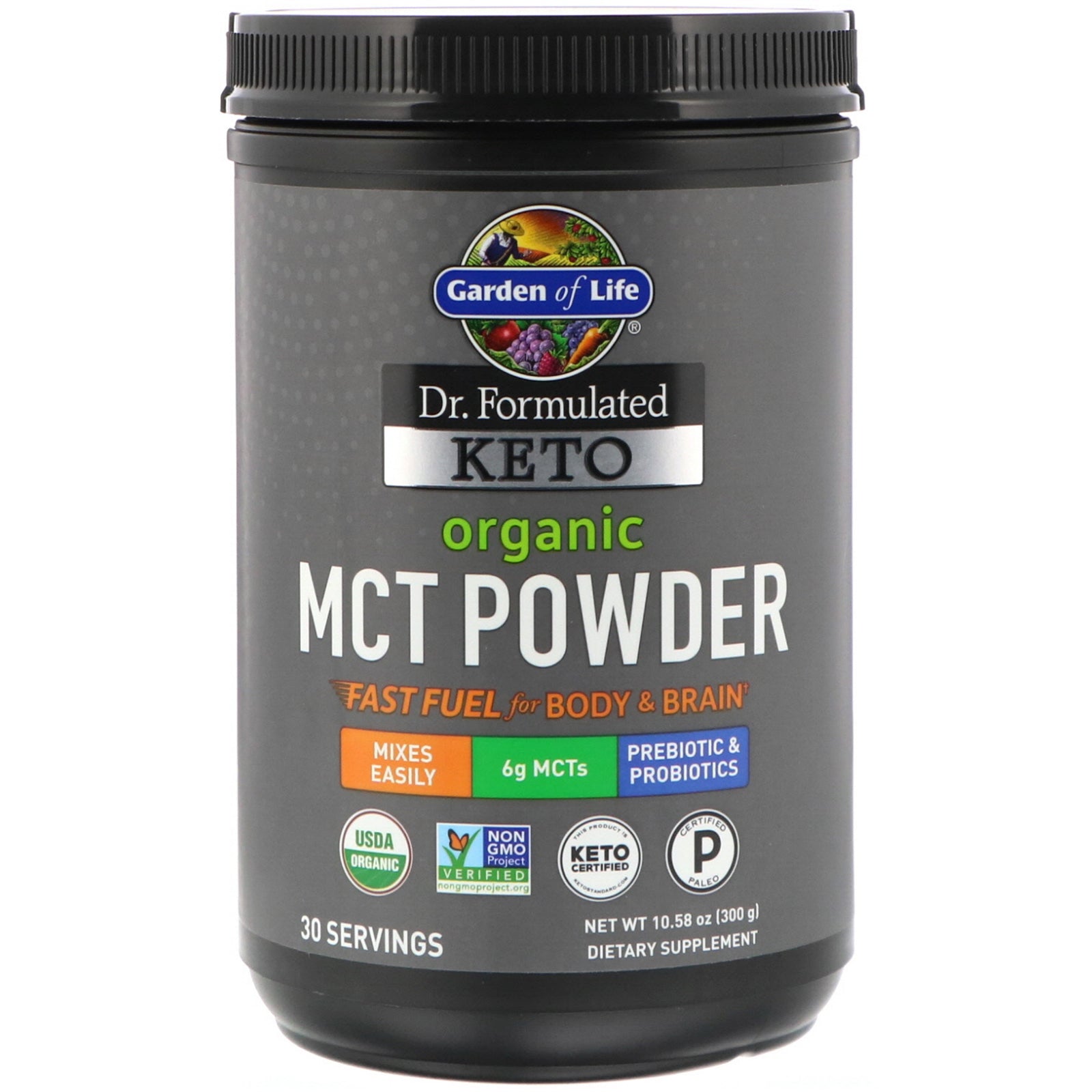 Garden of Life, Dr. Formulated Keto, Organic MCT Powder, 10.58 oz (300 g)