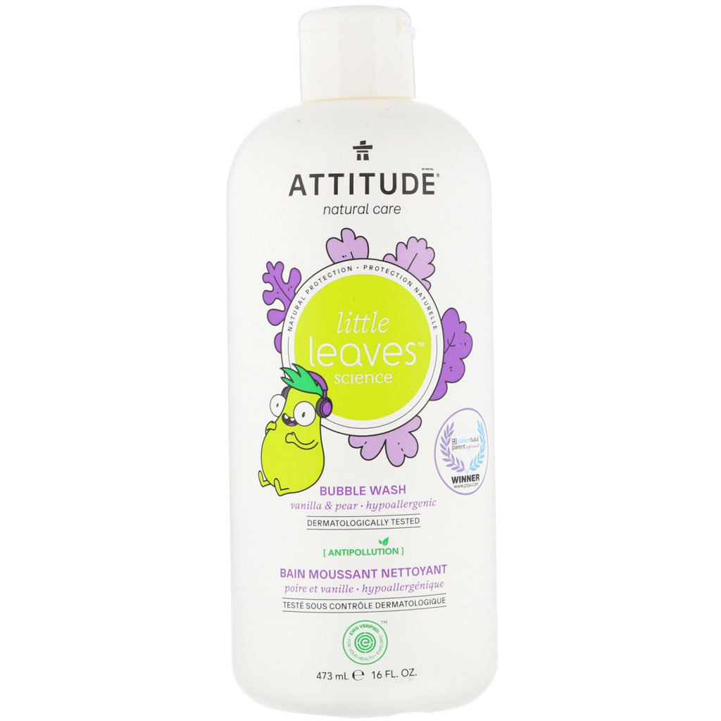 ATTITUDE, Little Leaves Science, Bubble Wash, Vanilla & Pear, 16 fl oz (473 ml)