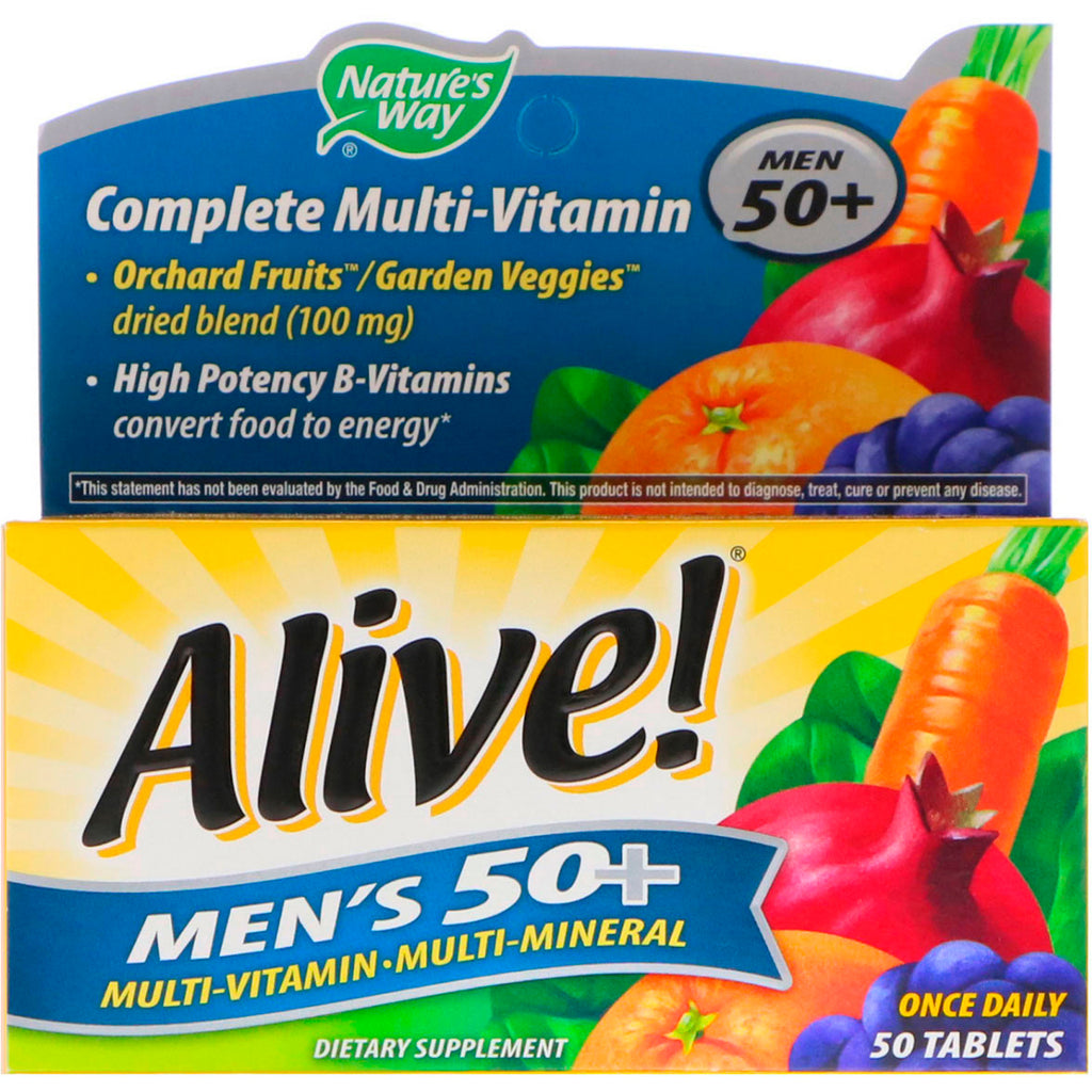 Nature's Way, Alive! Men's 50+ Complete Multi-Vitamin, 50 Tablets