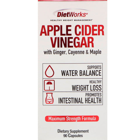 DietWorks, Apple Cider Vinegar, 90 Capsules