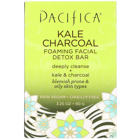 Pacifica, Kale Charcoal, Skummende Facial Detox Bar, 3,25 oz (90 g)