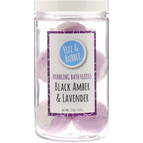 Fizz & Bubble, Bubbling Bath Fizzies, Black Amber & Lavender, 15 oz (425 g)