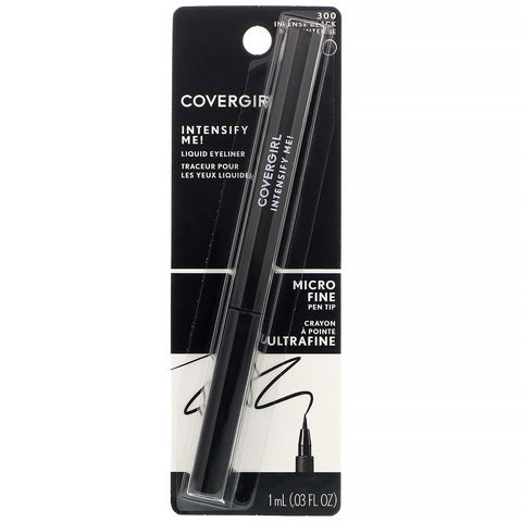Covergirl, Intensify Me! Flydende eyeliner, 300 Intense Black, 0,03 oz (1 ml)