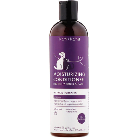 Kin+Kind, Moisturizing Conditioner, for Itchy Dogs & Cats, Unscented, 12 fl oz (354 ml)