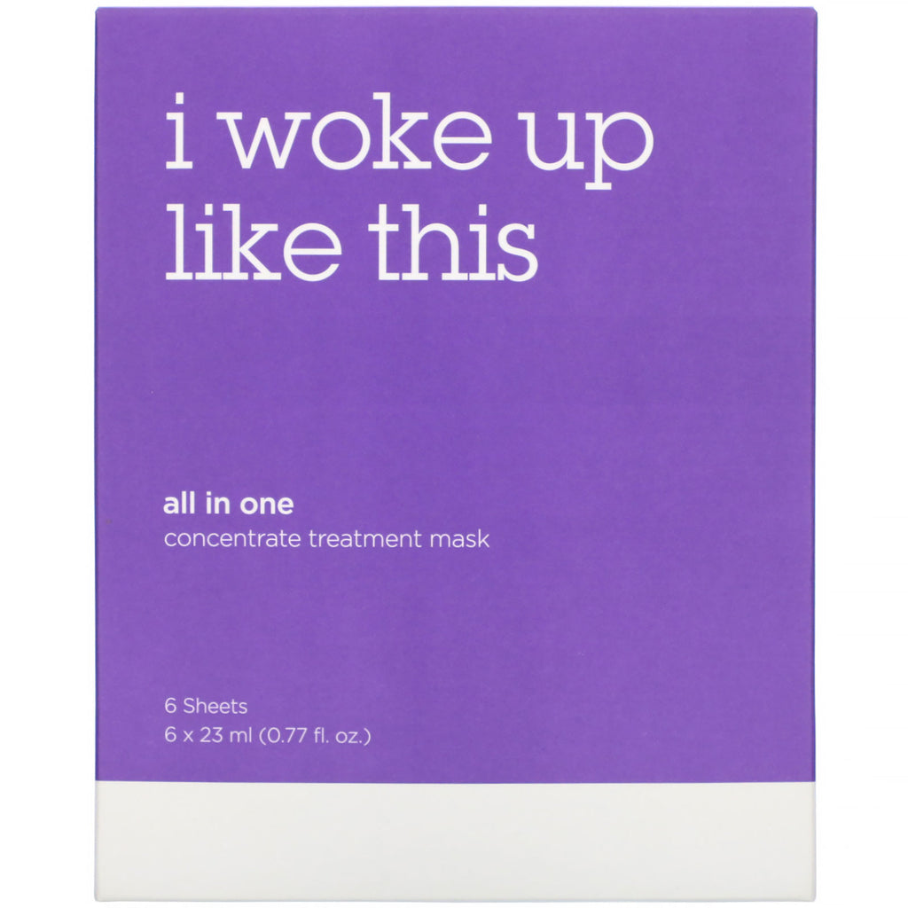 I Wake Up Like This, alt-i-én, koncentratbehandlingsmaske, 6 ark, 23 ml hver