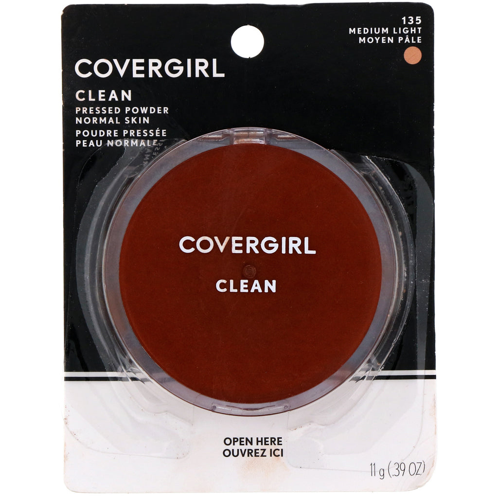 Covergirl, Clean, base en polvo compacto, 135 medio claro, 11 g (0,39 oz)