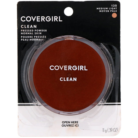 Covergirl, Clean, Pressed Powder Foundation, 135 Medium Light, 0,39 oz (11 g)