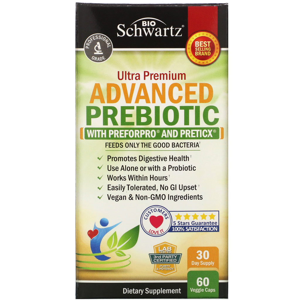 BioSchwartz, Advanced Prebiotic, 60 Veggie Capsules