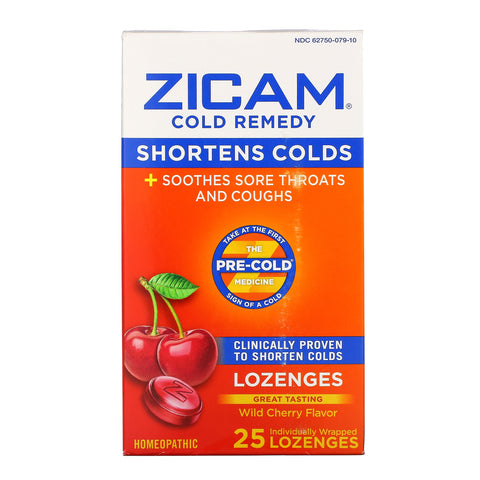 Zicam, Cold Remedy, Lozenges, Wild Cherry , 25 Individually Wrapped Lozenges