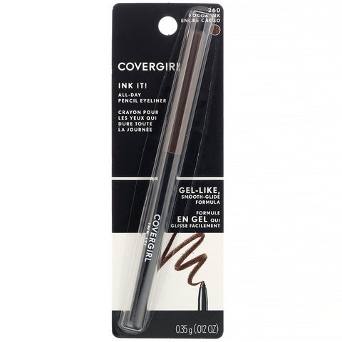 Covergirl, Ink it! Blyant-eyeliner til hele dagen, 260 kakaoblæk, 0,012 oz (0,35 g)