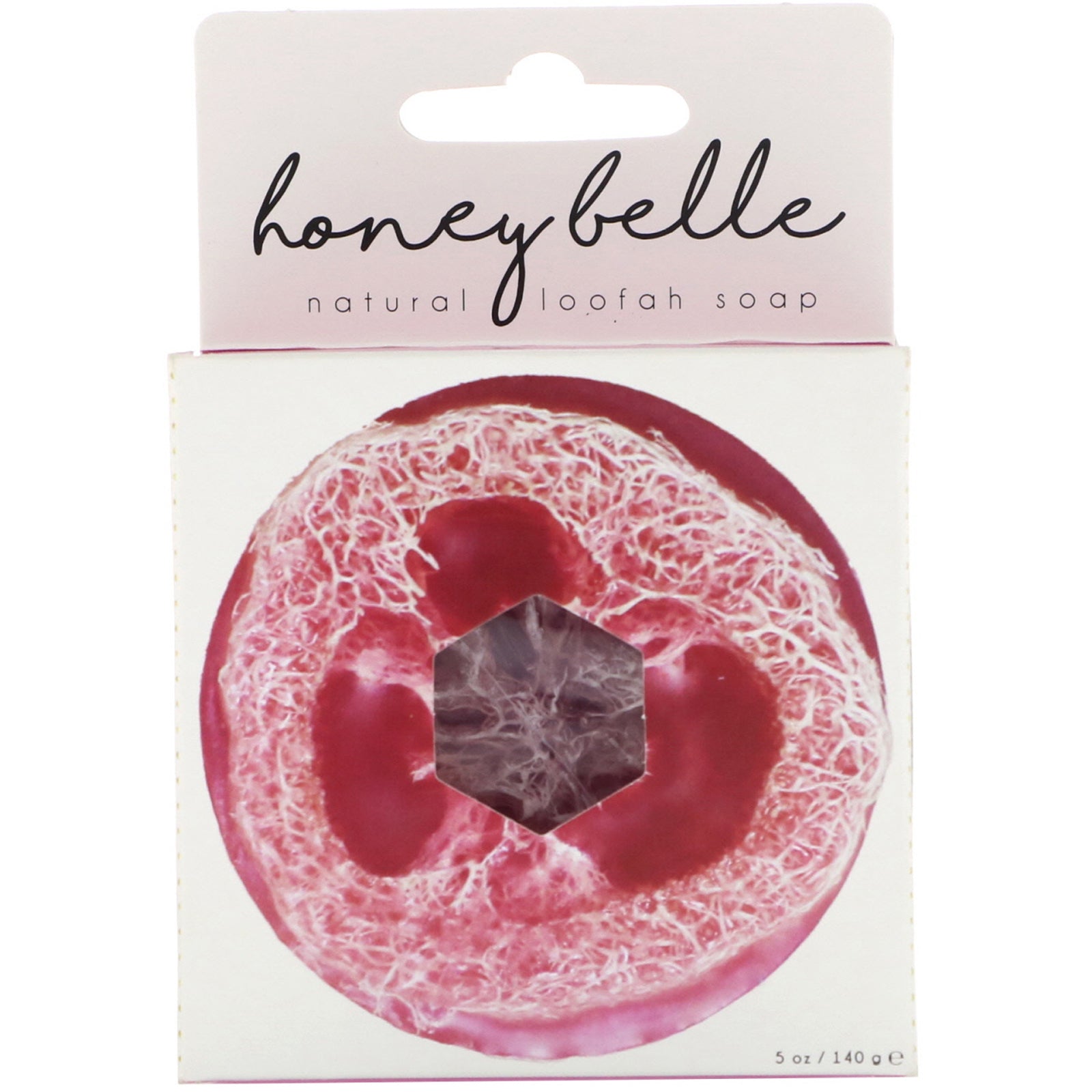 Honey Belle, Natural Loofah Soap, Rose, 5 oz (140 g)