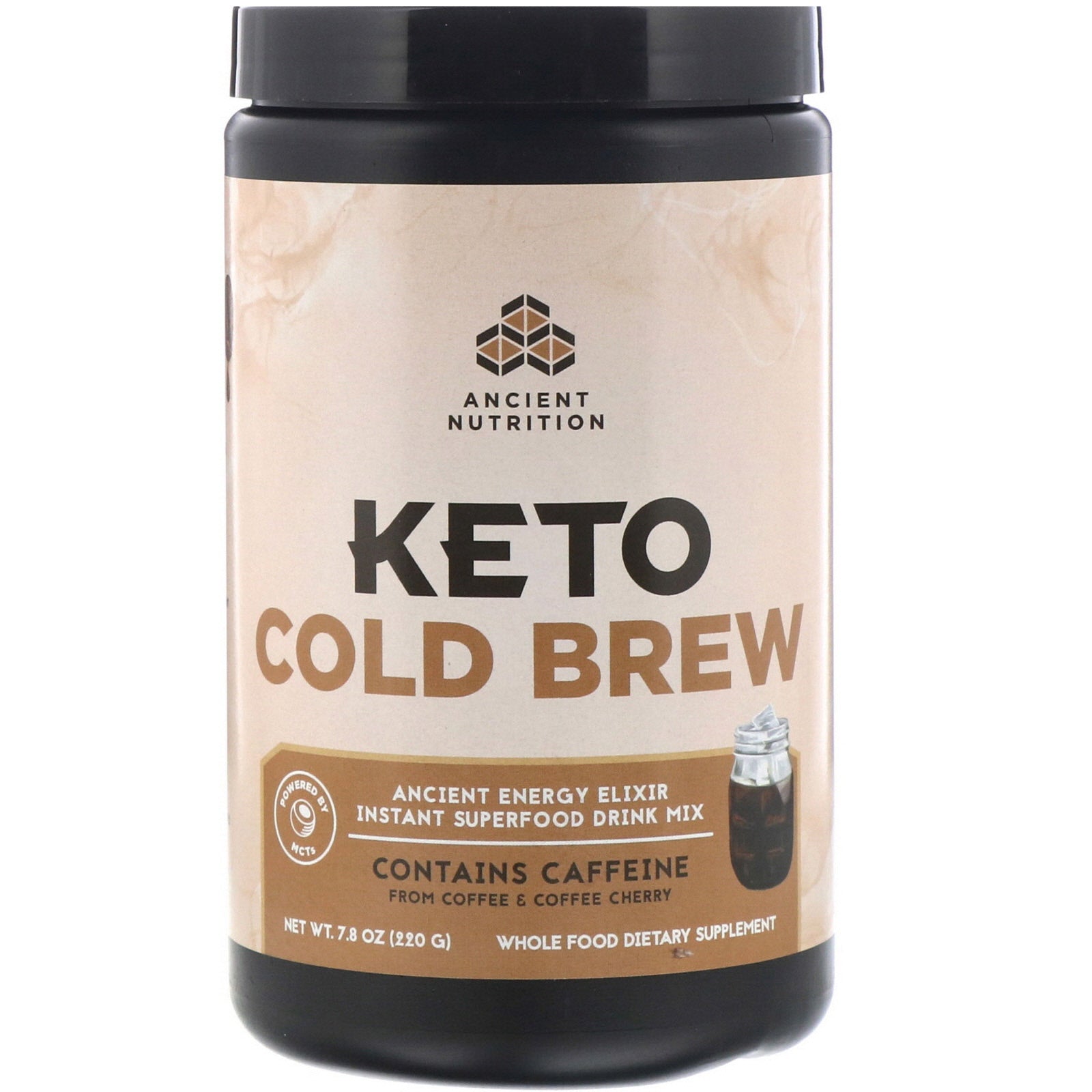 Dr. Axe / Ancient Nutrition, Keto Cold Brew, Ancient Energy Elixir, 7.8 oz (220 g)