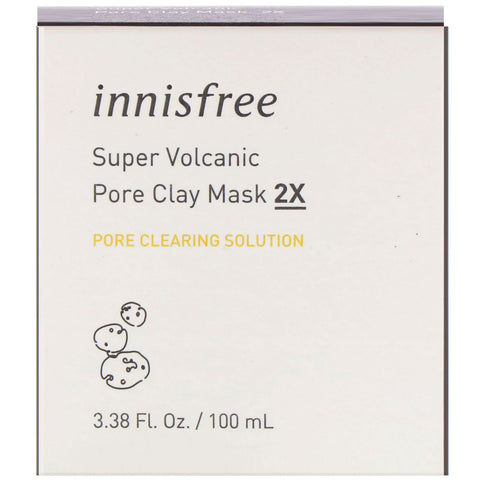 Innisfree, Super Volcanic Pore Clay Beauty Mask 2X, 3,38 fl oz (100 ml)