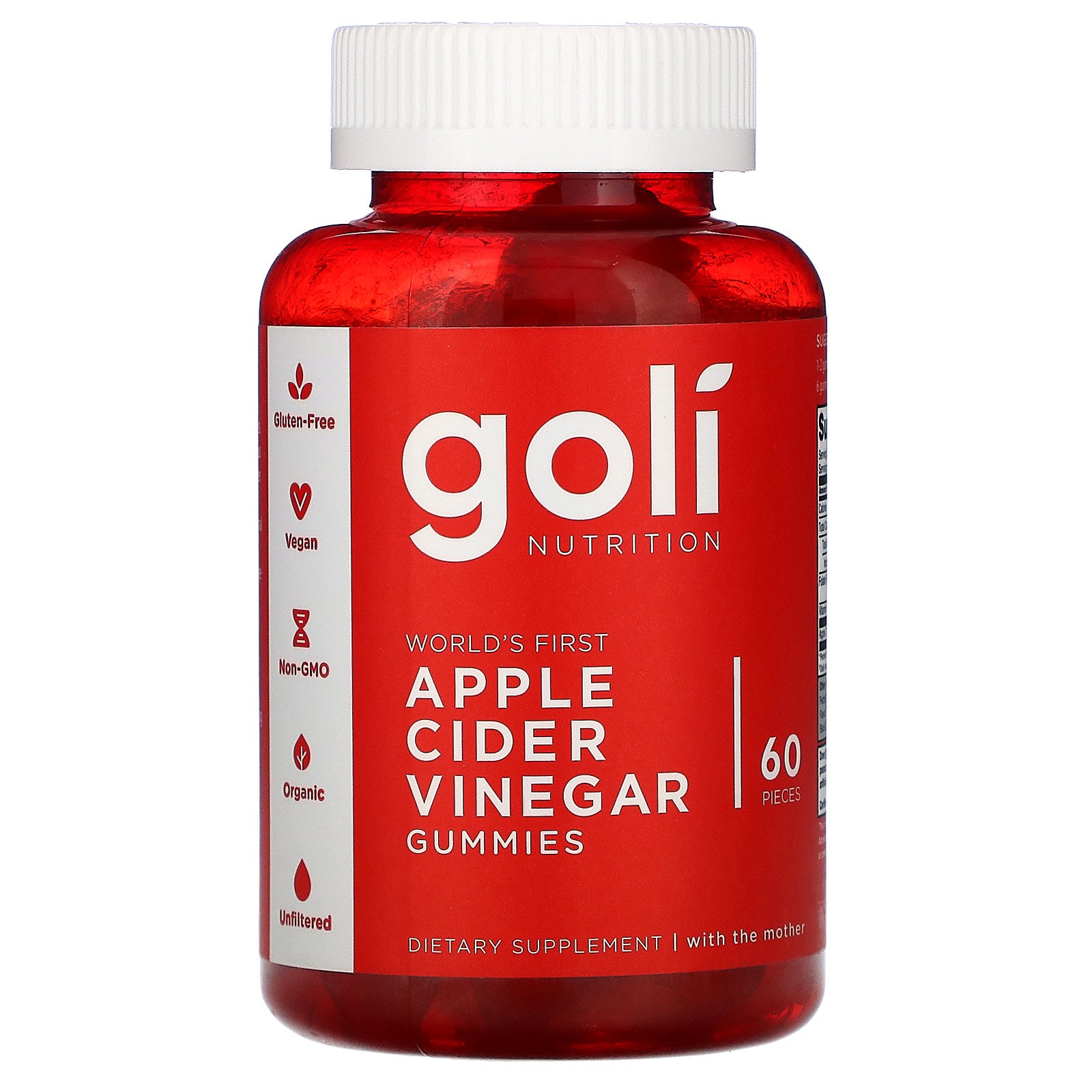 Goli Nutrition, Apple Cider Vinegar Gummies, 60 Pieces