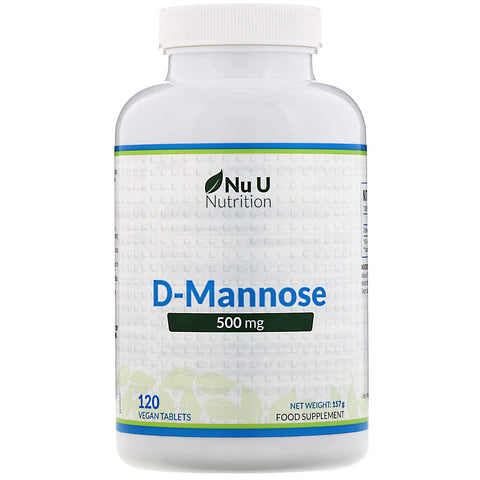 Nu U Nutrition, D-Mannose, 500 mg, 120 Vegan Tablets