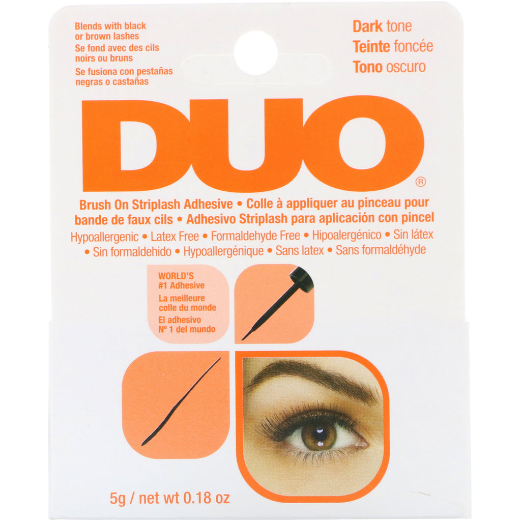 DUO, Brush On Striplash Adhesive, mørk tone, 0,18 oz (5 g)