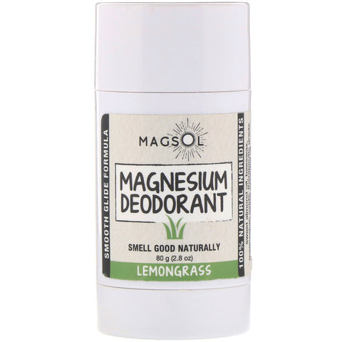 Magsol, Magnesium Deodorant, Lemongrass, 2.8 oz (80 g)