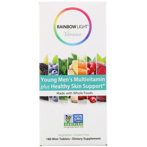 Rainbow Light, Vibrance, Young Men's Multivitamin plus Healthy Skin Support, 180 Mini-Tablets