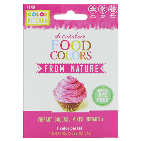 ColorKitchen, Decorative, Food Colors From Nature, Pink, 1 Color Packet, 0.088 oz (2.5 g)