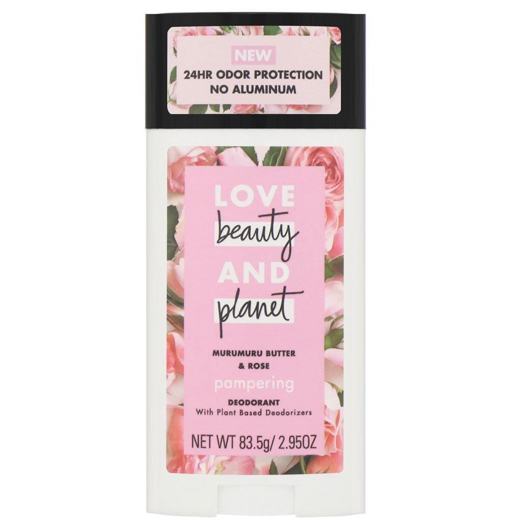 Love Beauty and Planet, Pampering Deodorant, Murumuru Butter & Rose, 2.95 oz (83.5 g)