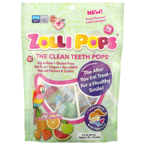 Zollipops, The Clean Teeth Pops, Tropical Fruit, 5.2 oz
