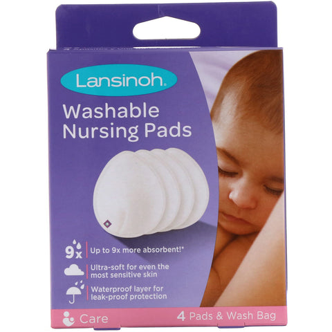 Lansinoh, Washable Nursing Pads, 4 Pads & Wash Bag