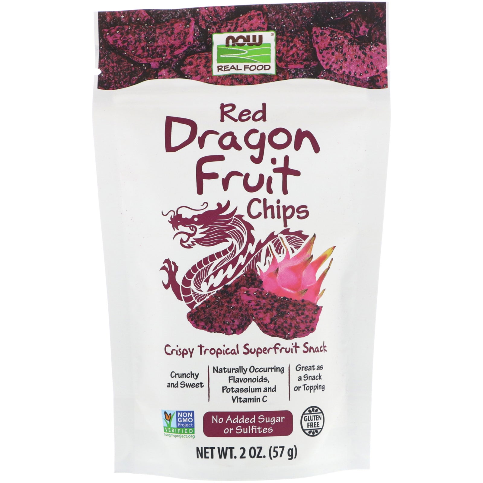 Now Foods, Real Foods, Red Dragon Fruit Chips, 2 oz (57 g)