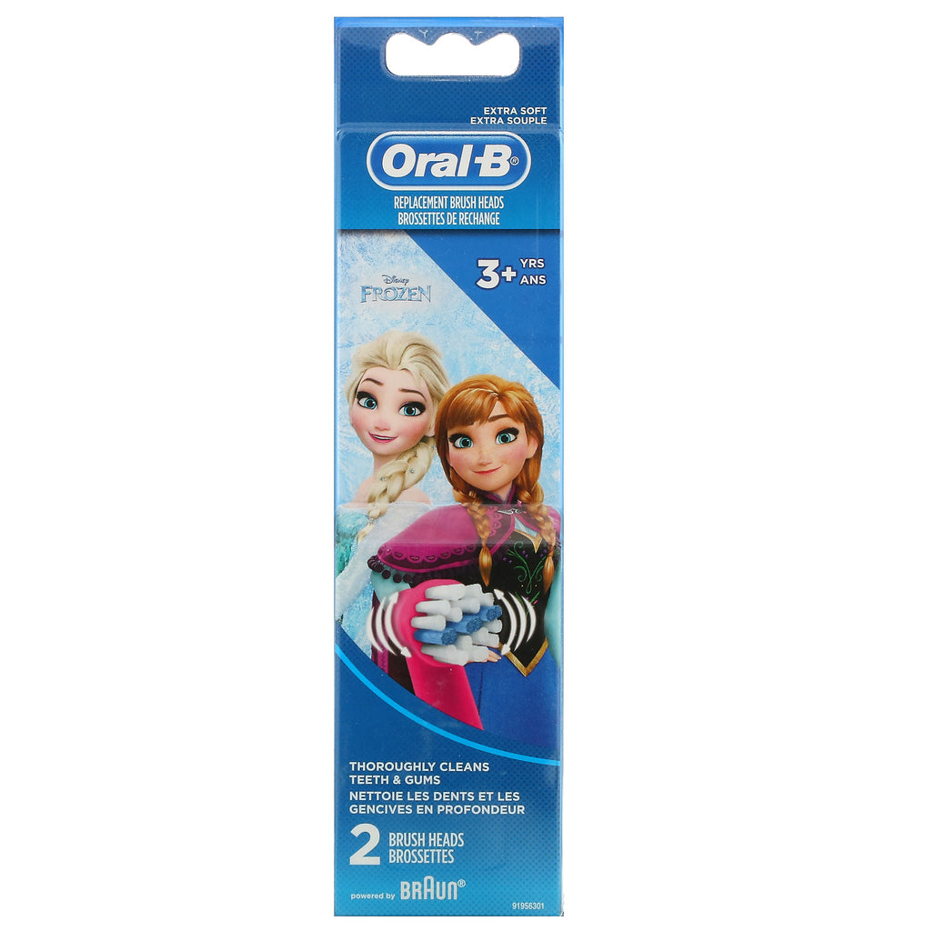 Oral-B, Kids, Frozen, Replacement Brush Heads, Extra Soft, 3+ Years, 2 Brush Heads