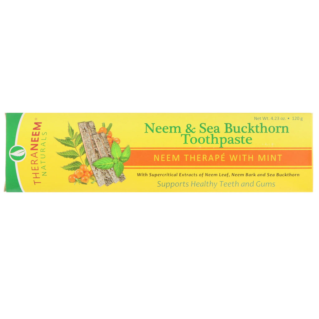 Organix South, Neem & Sea Buckthorn Toothpaste, Neem Therape With Mint, 4.23 oz (120 g)
