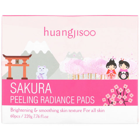 Huangjisoo, Sakura, Peeling Radiance Pads, 60 almohadillas, 7,76 fl oz (220 g)