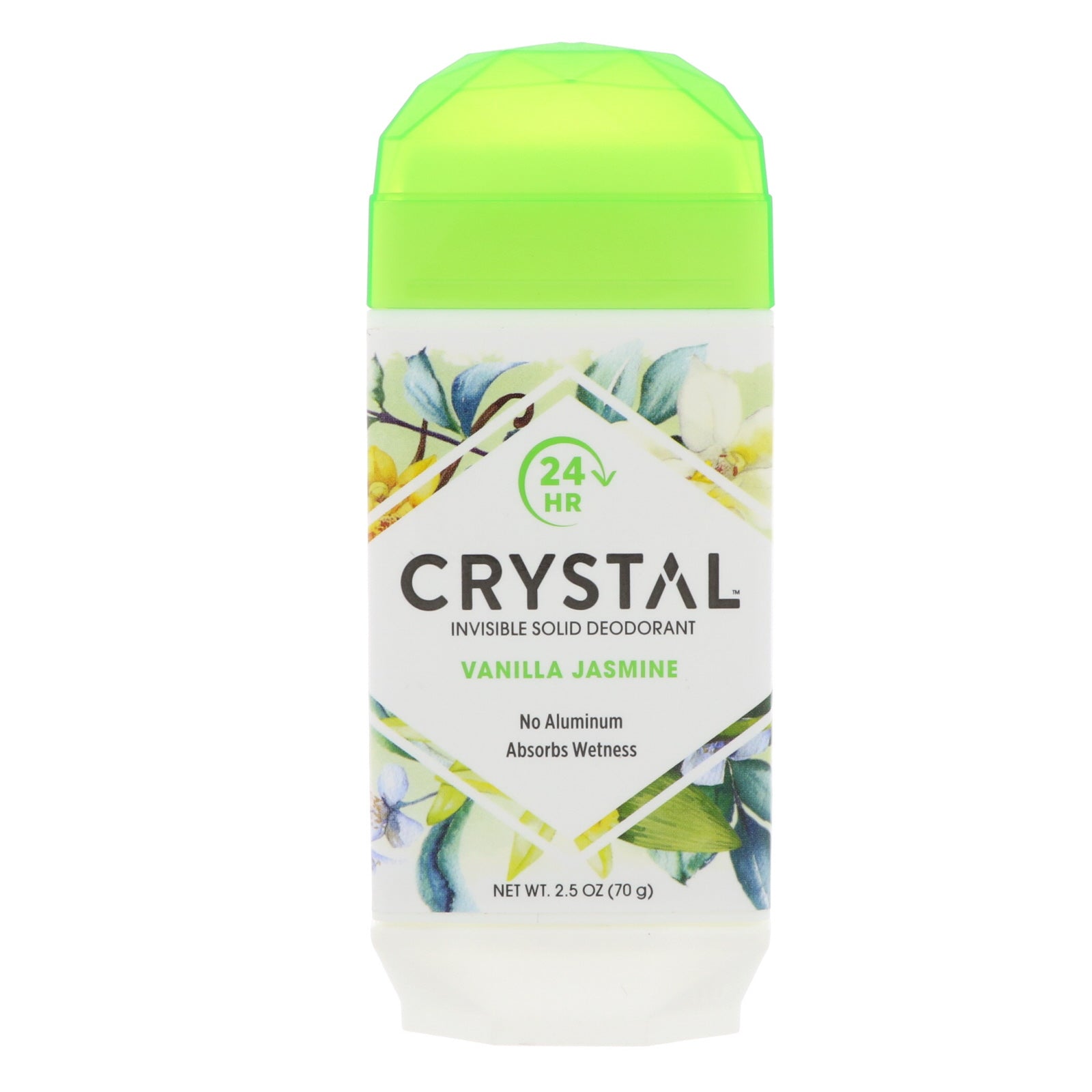 Crystal Body Deodorant, Invisible Solid Deodorant, Vanilla Jasmine, 2.5 oz (70 g)