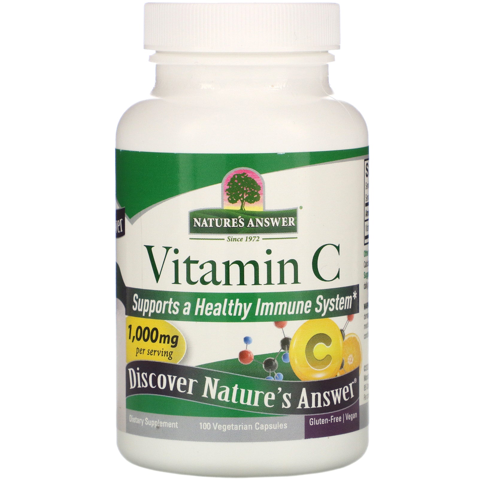 Nature's Answer, Vitamin C, 1,000 mg, 100 Vegetarian Capsules