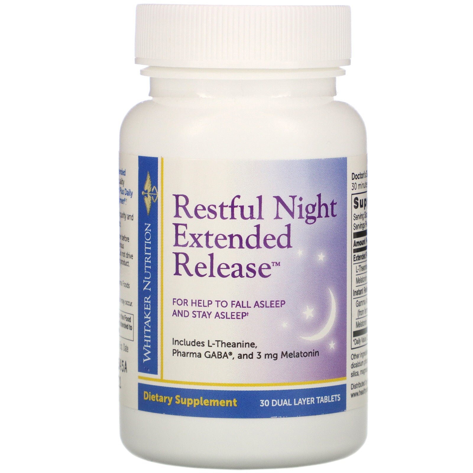 Dr. Whitaker, Restful Night Extended Release, 30 Dual Layer Tablets