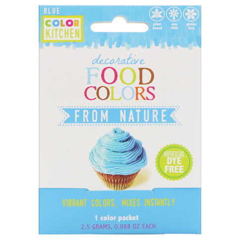 ColorKitchen, Decorative, Food Colors From Nature, Blue, 1 Color Packet, 0.088 oz (2.5 g)