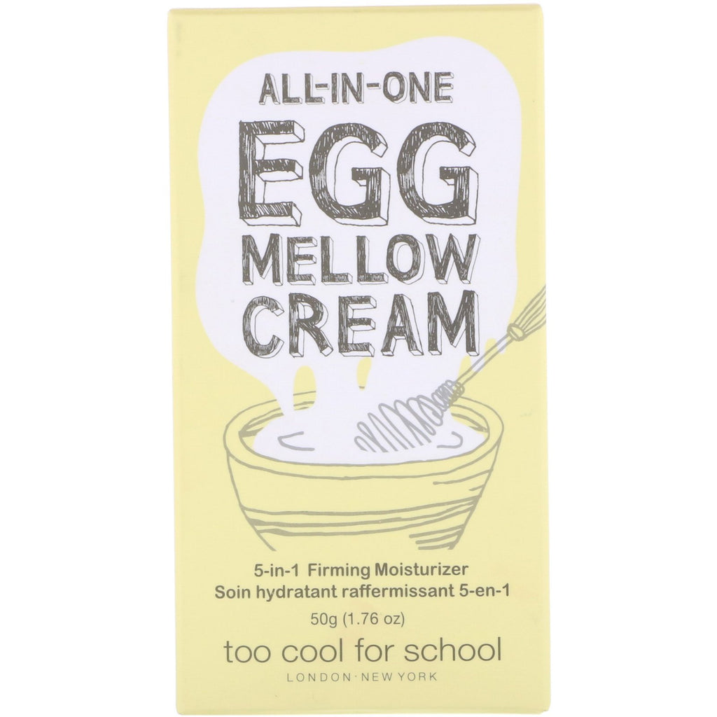 For cool til skolen, alt-i-én ægmellow creme, 5-i-1 opstrammende fugtighedscreme, 1,76 oz (50 g)
