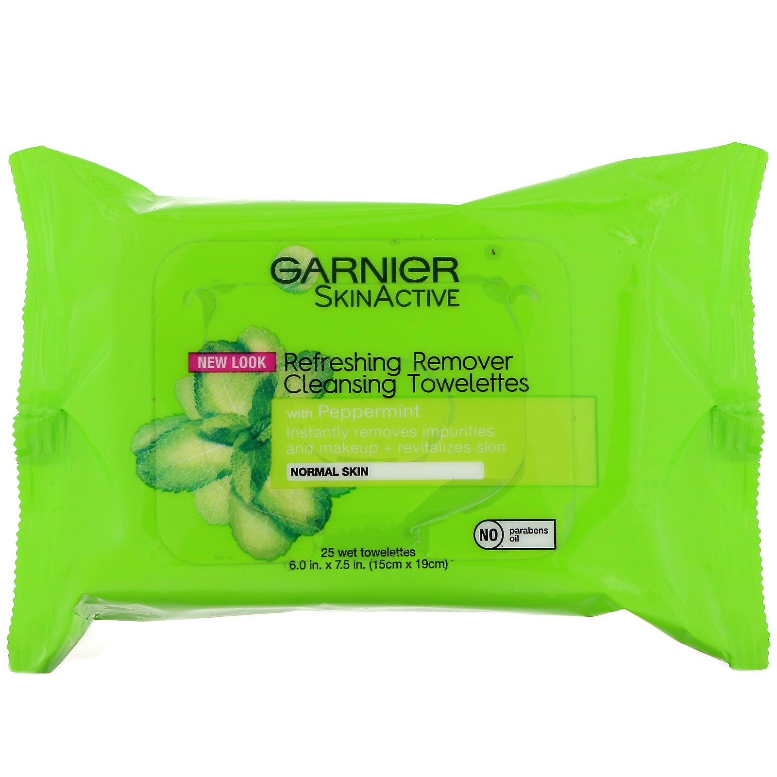 Garnier, SkinActive, Refreshing Remover Cleansing Towelettes, 25 Wet Towelettes