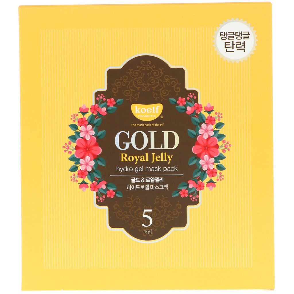 Koelf, paquete de mascarilla hidrogel Gold Royal Jelly, 5 hojas, 30 g cada una