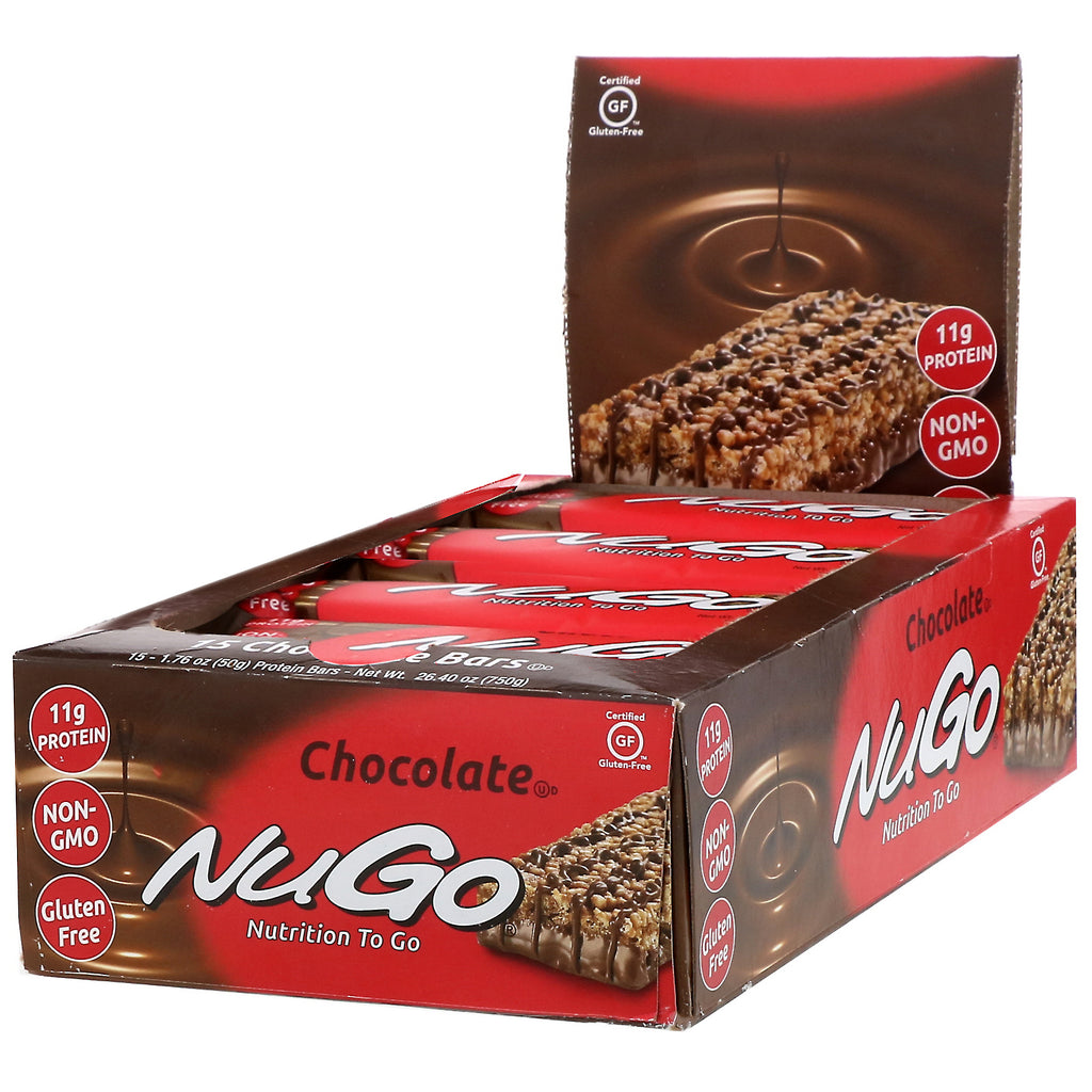 NuGo Nutrition, Nutrition To Go, Chocolate, 15 Bars, 1.76 oz (50 g) Each