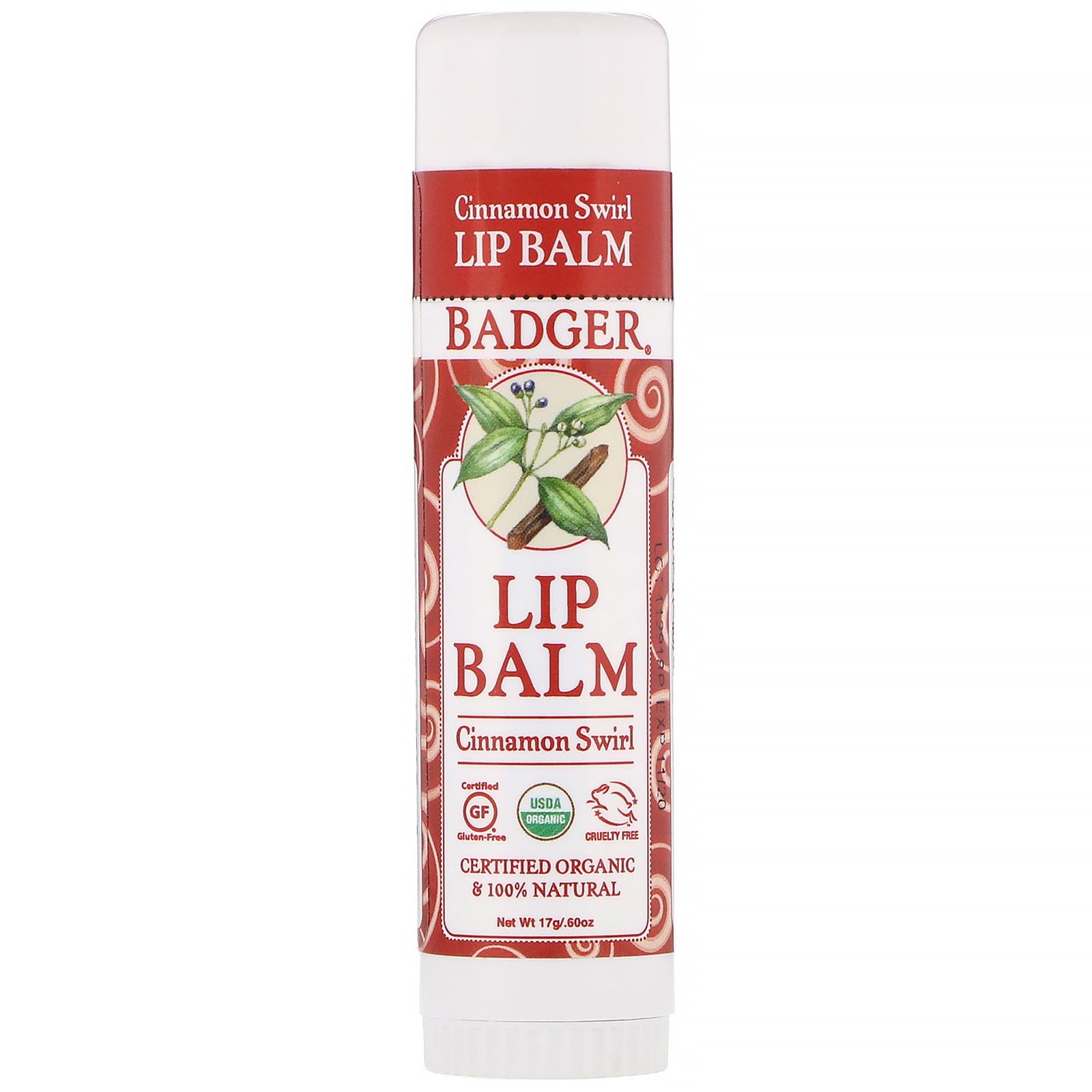 Badger Company, Lip Balm, Cinnamon Swirl, .60 oz (17 g)