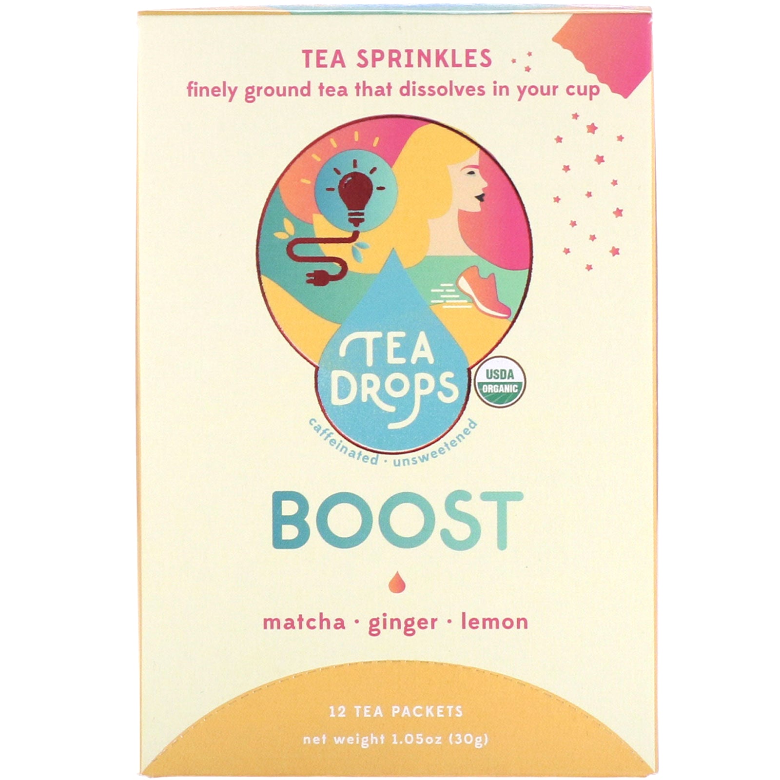 Tea Drops, Tea Sprinkles, Boost, 12 Tea Packets, 1.05 oz (30 g)