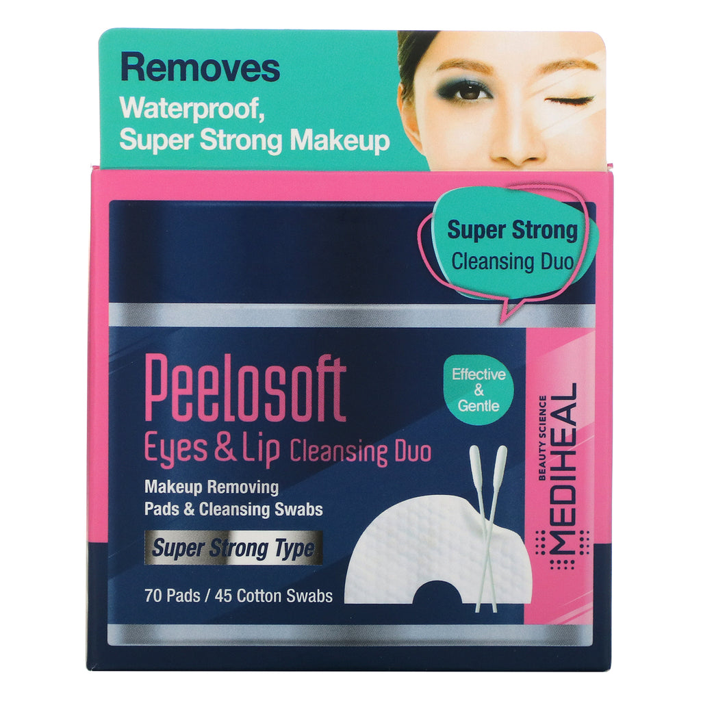 Mediheal, Peelosoft Eyes &amp; Lip Cleansing Duo, 70 puder / 45 vatpinde